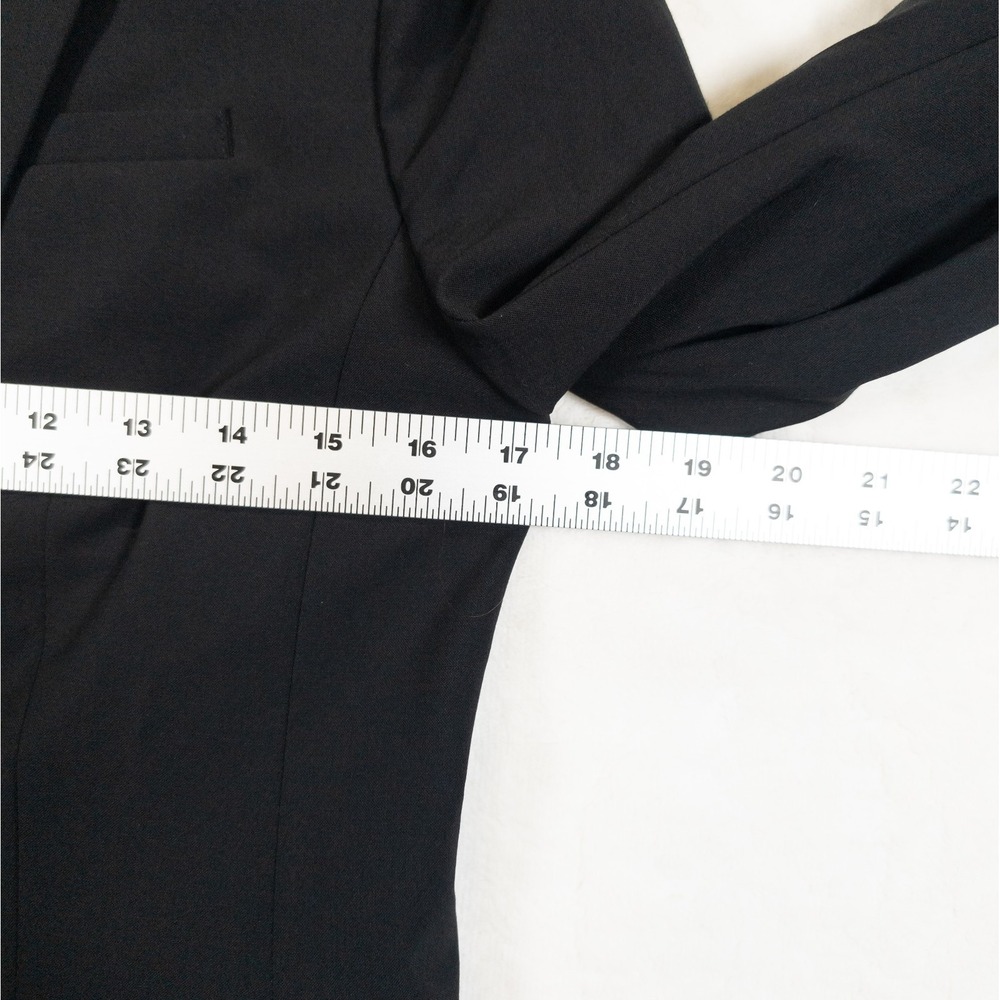 Banana Republic Wool Blazer Women 4 Black Italian Minimalist Quiet Luxury Modern - Picture 8 of 15